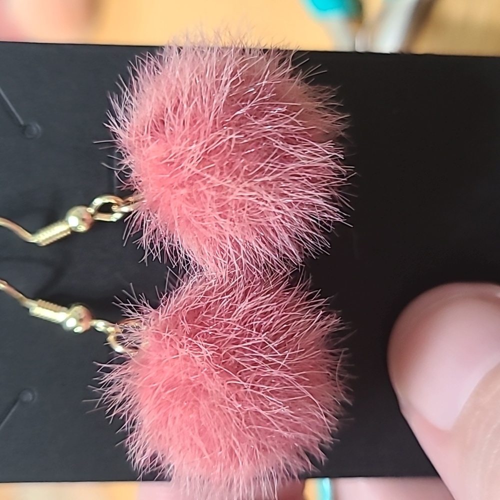3/$10 Colorful Fluffy Pom Pom Earrings
